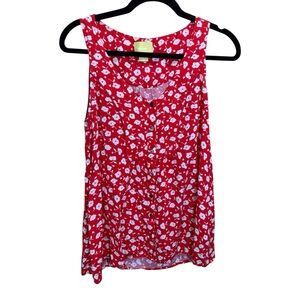 Maeve by Anthropologie Ardmore Red Ditsy Floral Tank Top Size 8